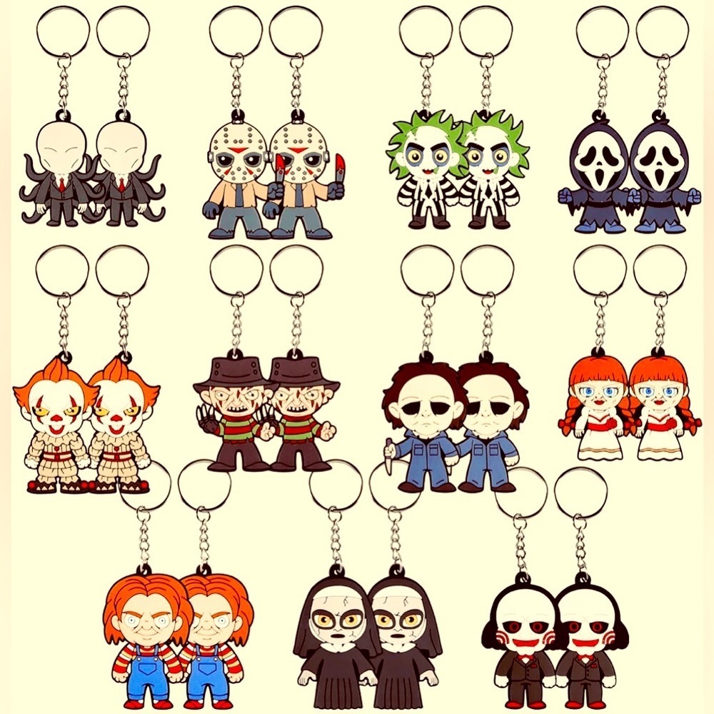 👹 Horror Movie Keychain Choose From 11 Saw IT Halloween Jason Annabelle